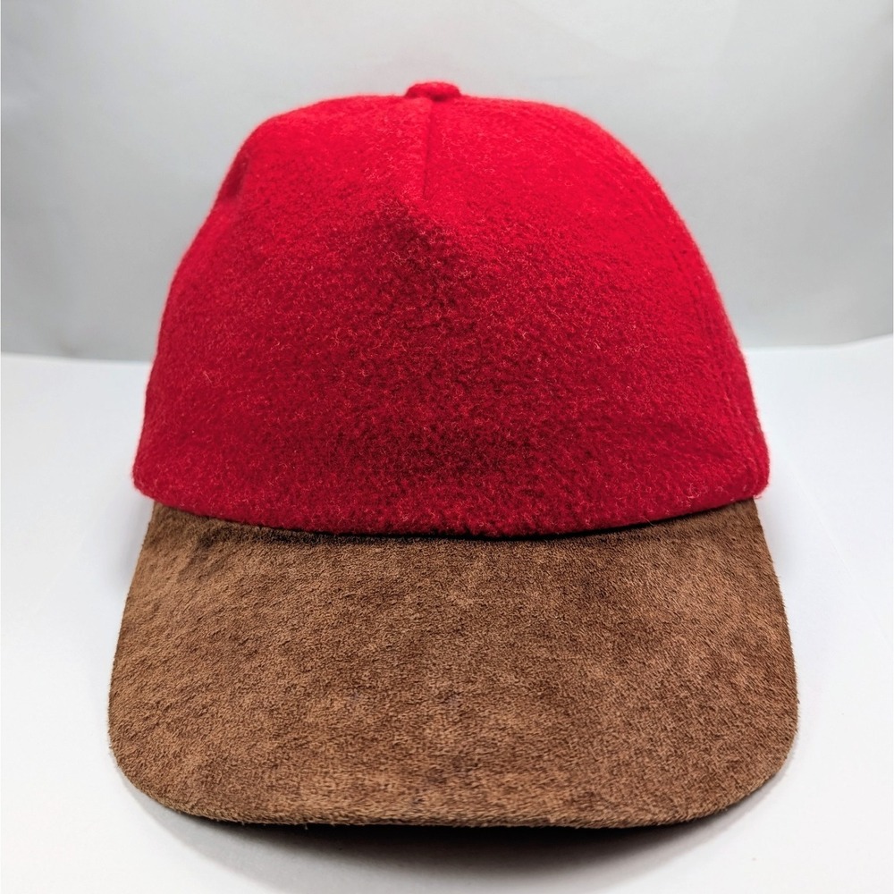 Vintage GAP Wool Red Suede Brim Strapback Hat Cap‎ 90s
